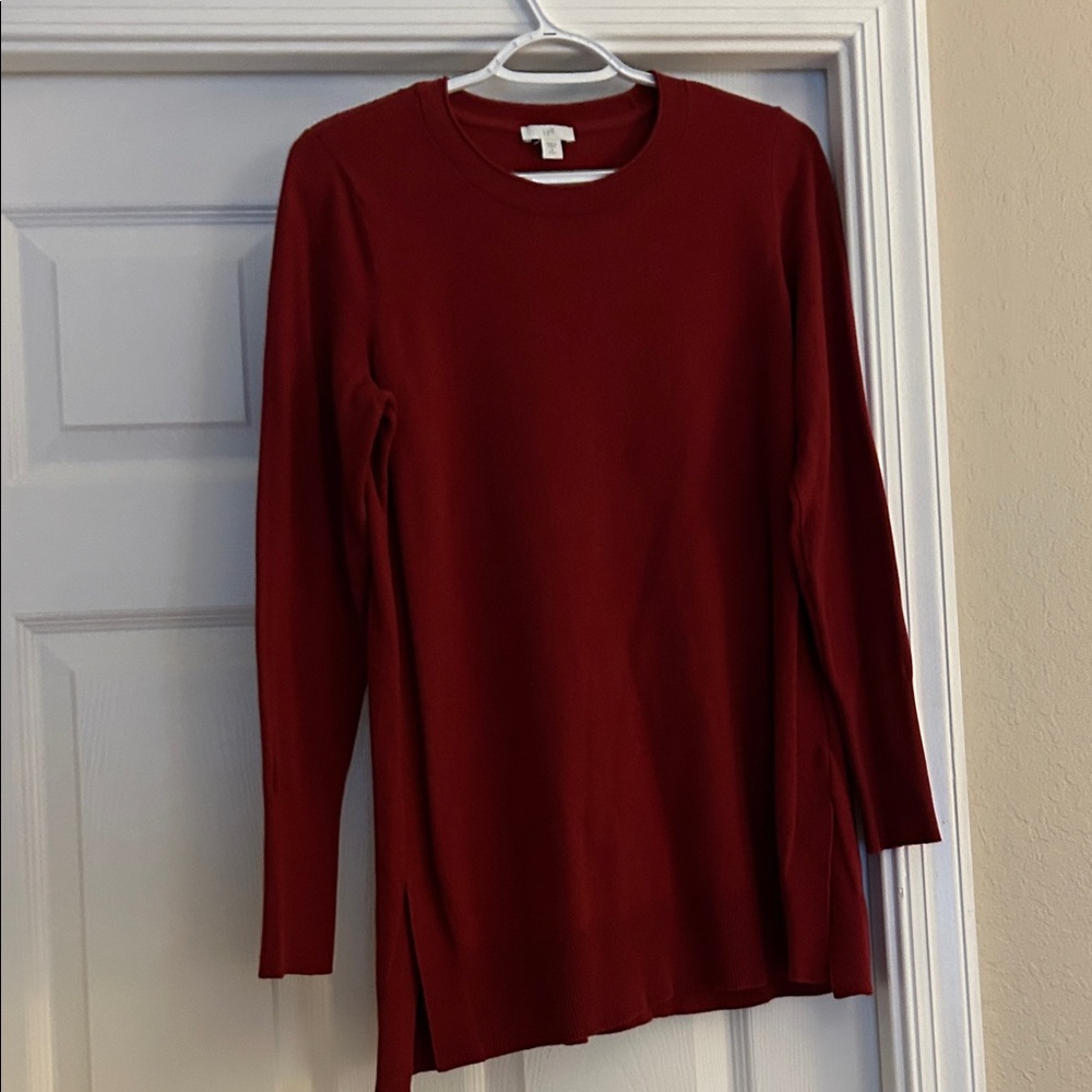 J. Jill Women's Burgundy Crew Neck Sweater